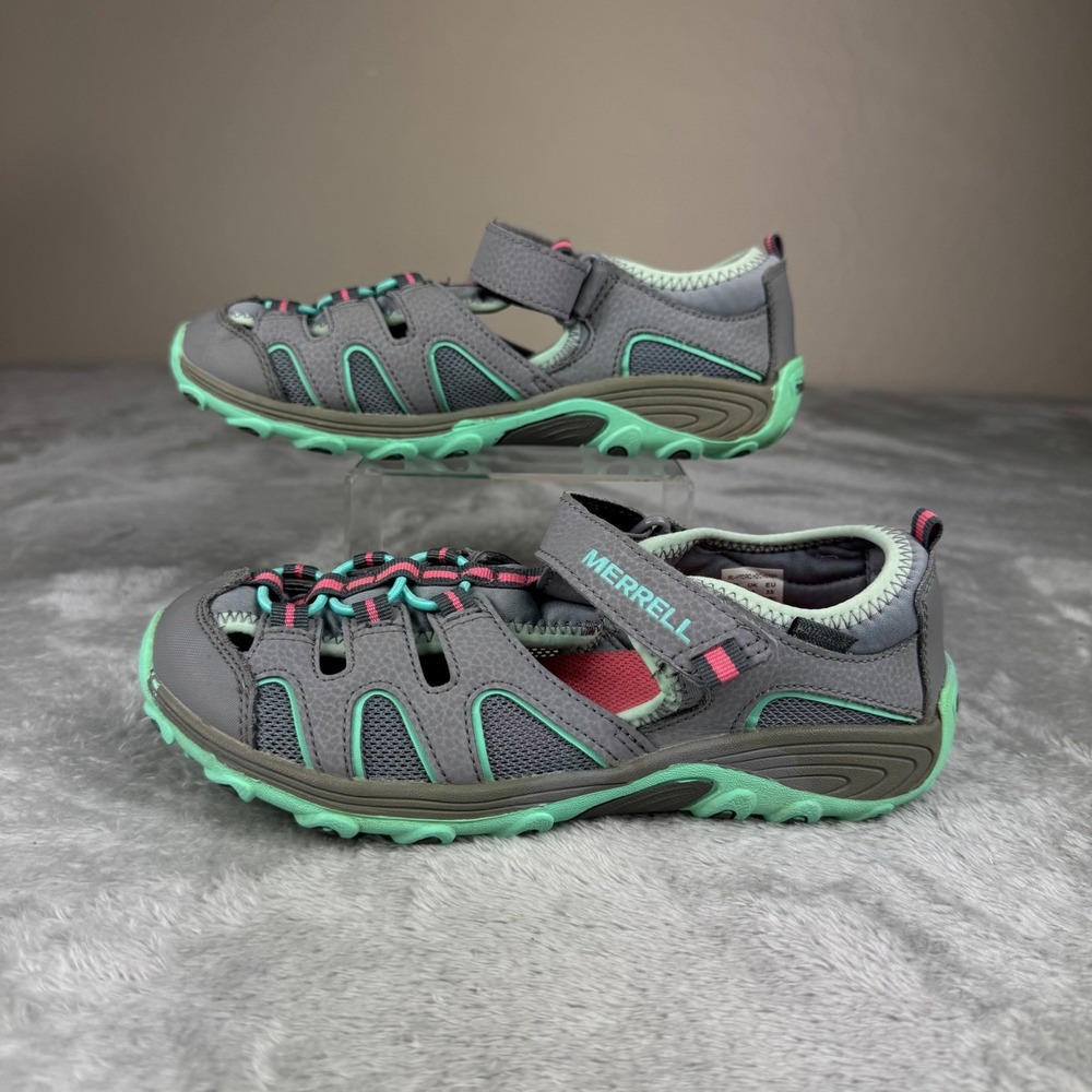 Merrell Hydro H2O Hiker Girls Youth Size 4 Gray Mint Water Hiking Sandals